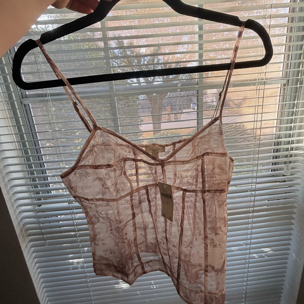 Pilcro Anthropologie corset mesh top (Small)